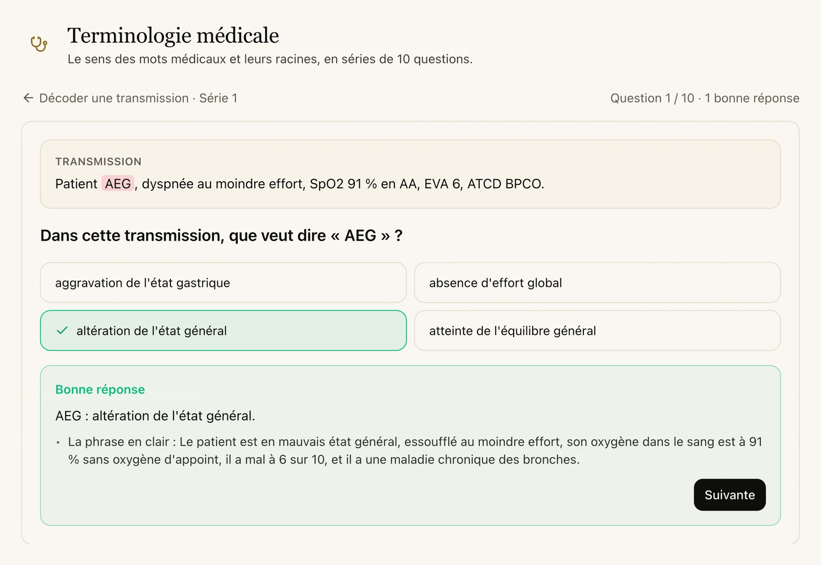 Terminologie : décoder un sigle dans une transmission, avec l'explication de la réponse